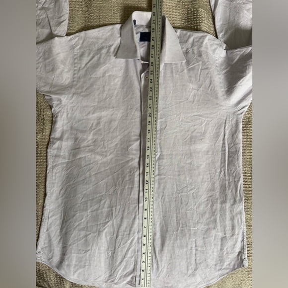 David Donahue Men’s Dress Shirt 16 34/35 Purple Check Cotton Barrel Cuff - Picture 12 of 12